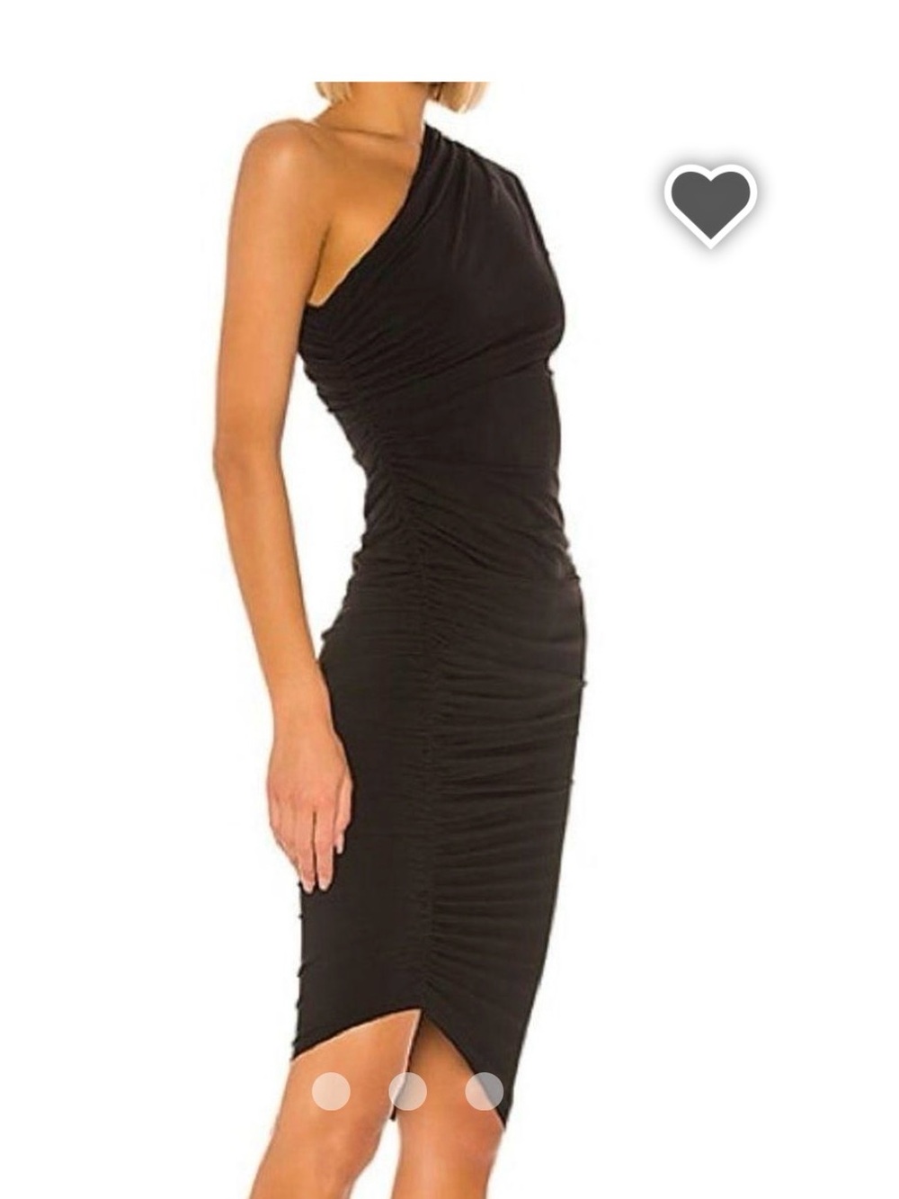♥️ NEW S by Serena One-Shoulder Black Ruched Bodycon Dress
